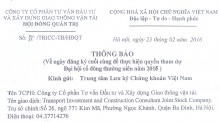 Thông báo của Hội Đồng quản trị